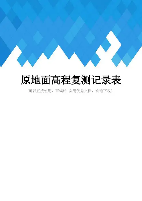 原地面高程复测记录表完整