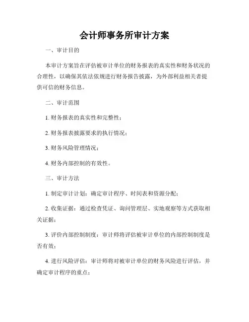 会计师事务所审计方案