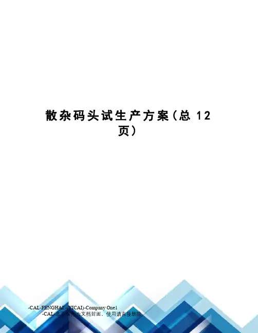 散杂码头试生产方案
