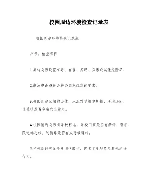 校园周边环境检查记录表