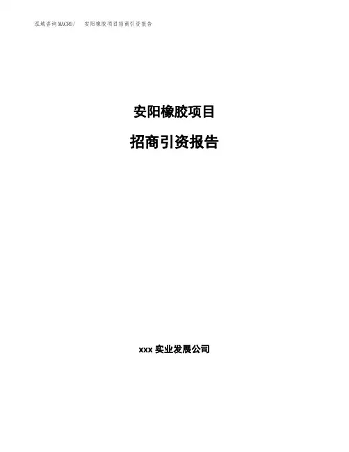 安阳橡胶项目招商引资报告