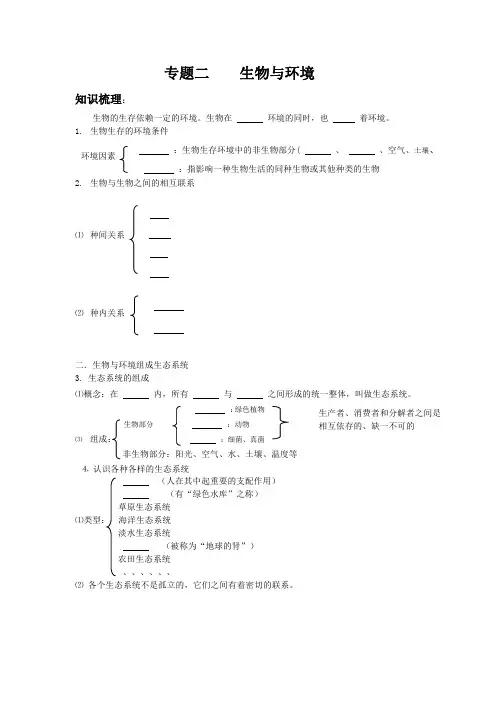 中考生物知识点过关专题《生物与环境》