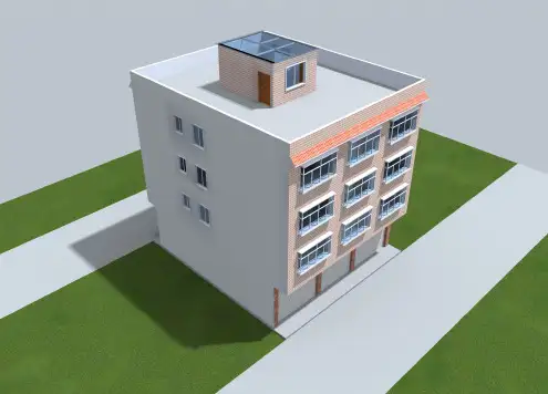 13x13 五层临街门面楼房城镇出租房设计图平面图户型图效果图