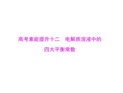 新高考化学通用版总复习一轮课件模块2第六单元高考素能提升十二电解质溶液中的四大平衡常数