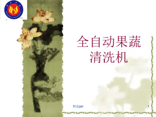 全自动果蔬清洗机的设计ppt课件