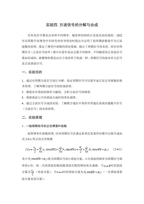方波信号的分解与合成