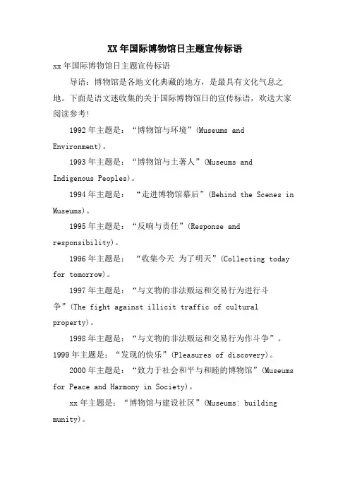 国际博物馆日主题宣传标语