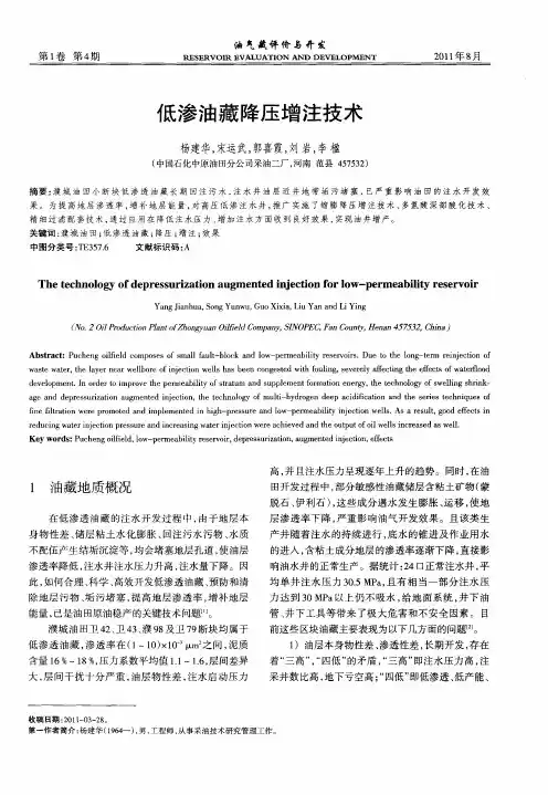 低渗油藏降压增注技术