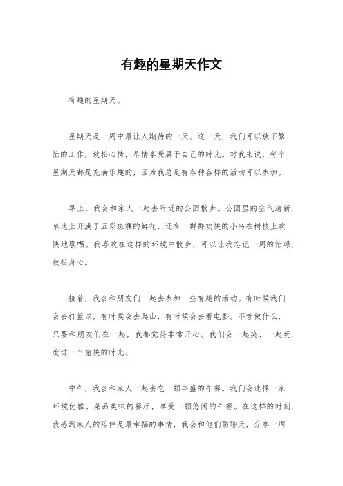 有趣的星期天作文