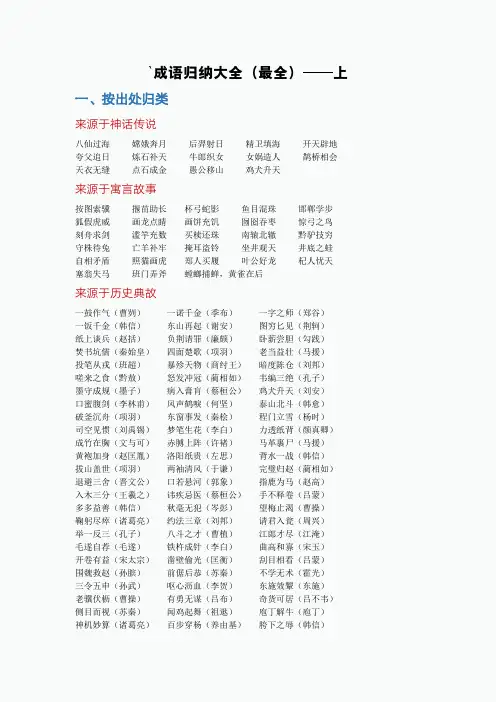 常用成语大全(上)
