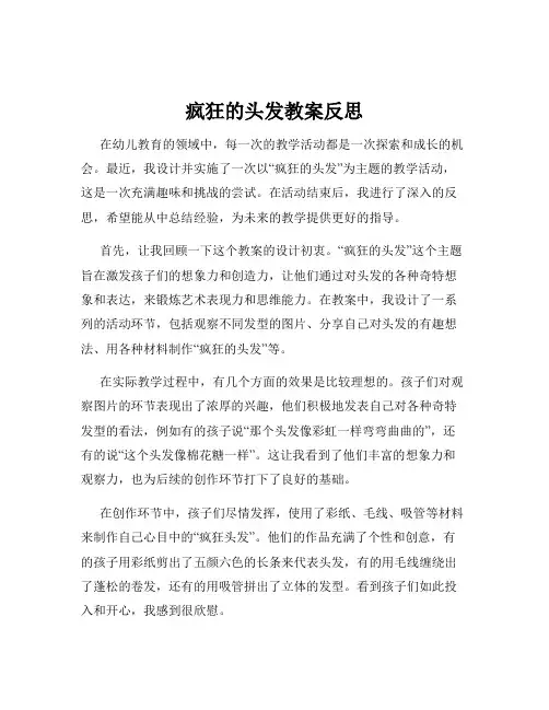 疯狂的头发教案反思