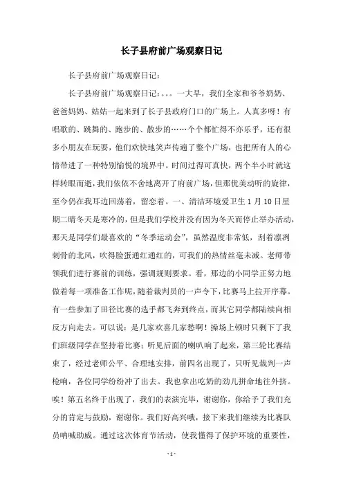 长子县府前广场观察日记