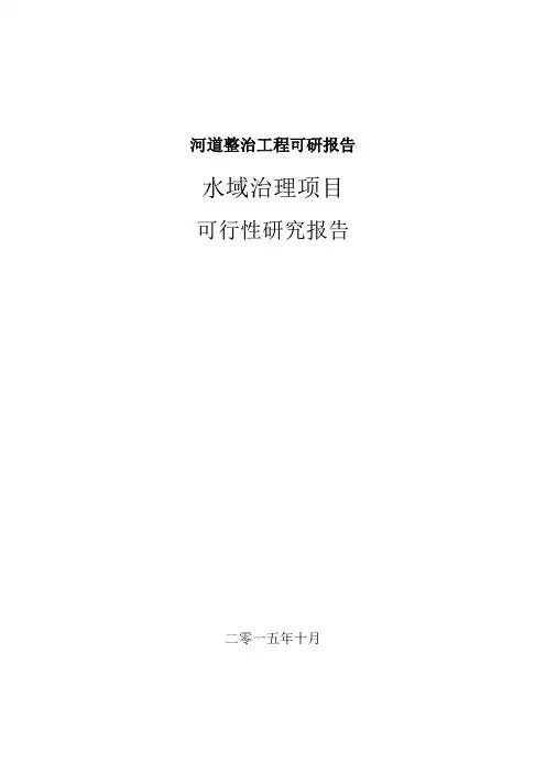 河道整治工程可研报告