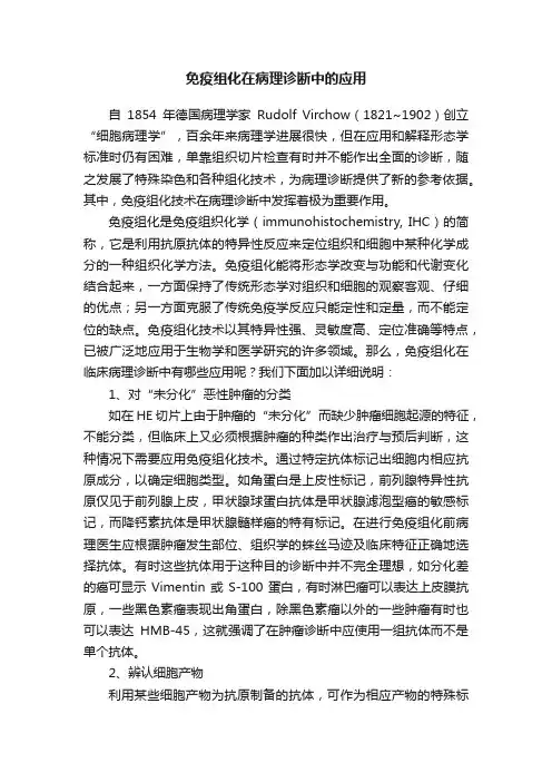 免疫组化在病理诊断中的应用