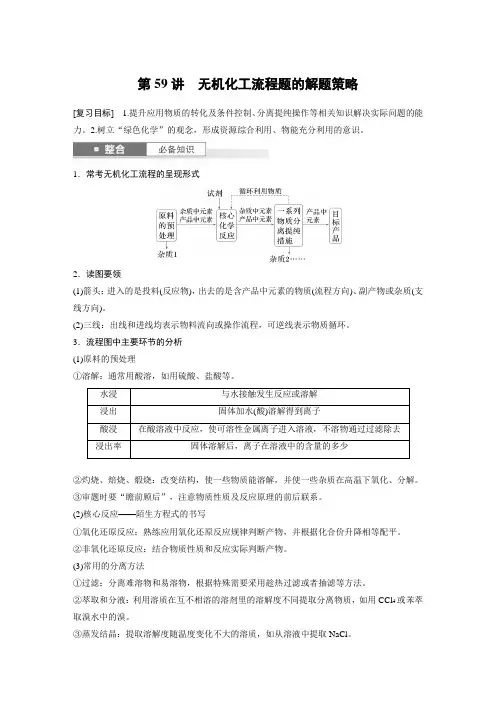 第12章第59讲无机化工流程题的解题策略2025年高考化学一轮复习讲义(新人教版)