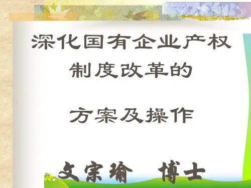 深化国有企业产权制度改革的方案及操作.ppt