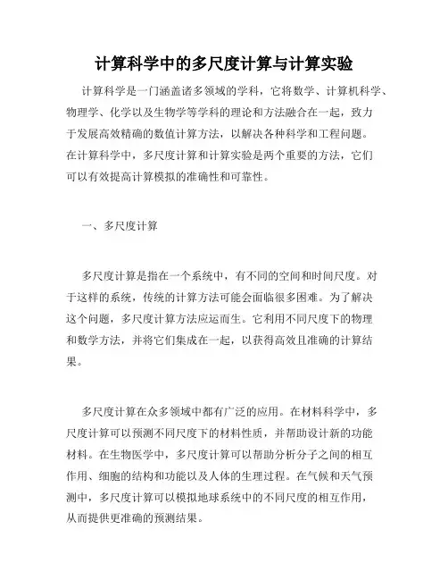 计算科学中的多尺度计算与计算实验