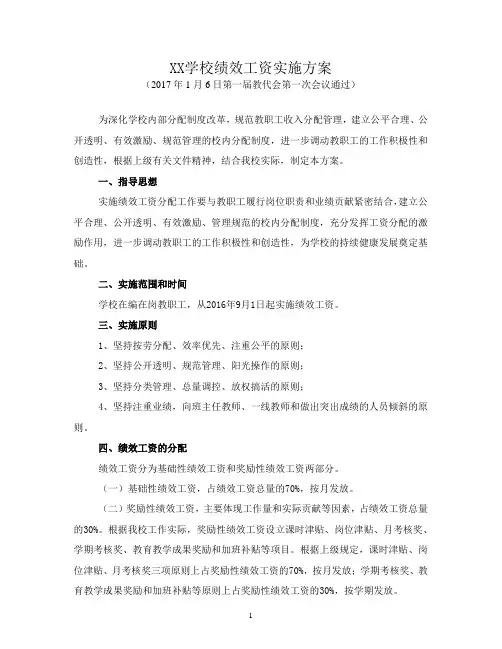黄岛区XX学校绩效工资