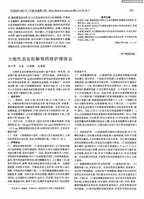 大疱性表皮松解型药疹护理体会