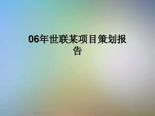 06年世联某项目策划报告