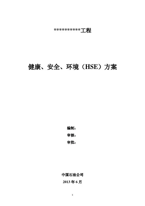 健康、安全、环境(HSE)方案