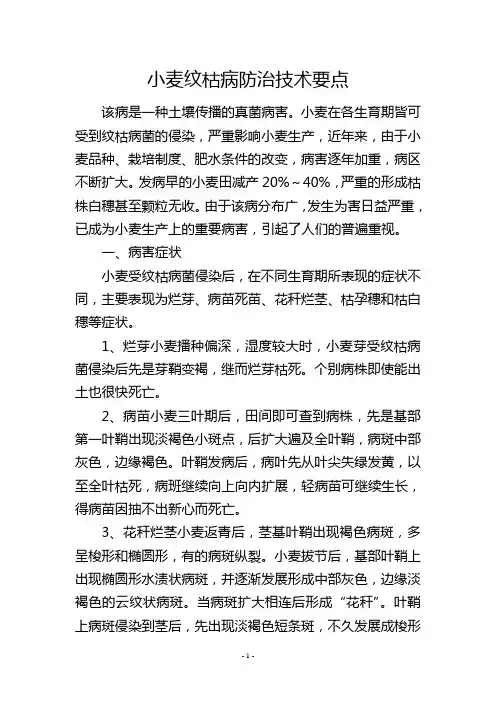 小麦纹枯病防治技术要点