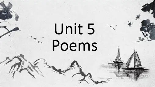 Unit 5 Poems 课件-2022-2023学年高中英语人教版(2019)选择性必修第三册