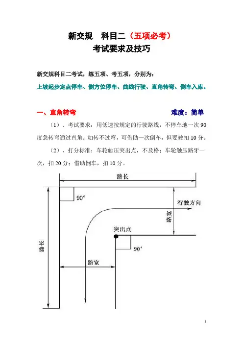 新交规科目二(五项)考试技巧