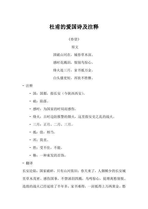 关于杜甫的诗集诗配画 爱国诗
