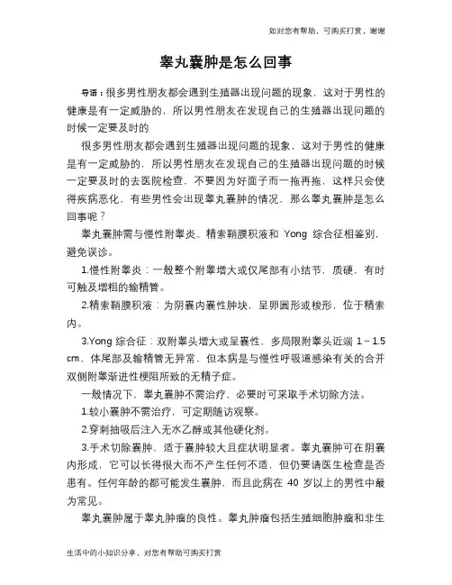 睾丸囊肿是怎么回事