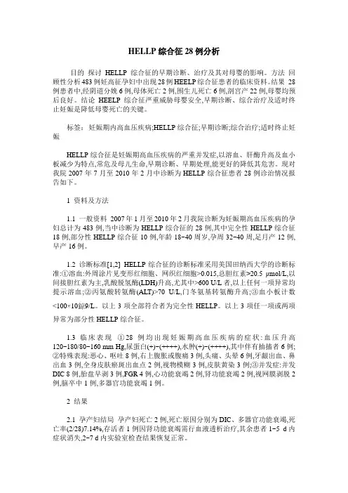 HELLP综合征28例分析