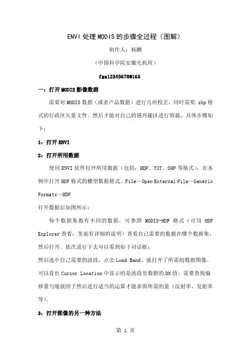 ENVI处理MODIS步骤(图解)word精品文档4页
