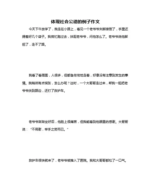 体现社会公德的例子作文