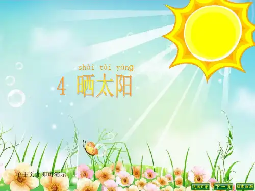 苏教版小学科学二年级上册《4.晒太阳》课件