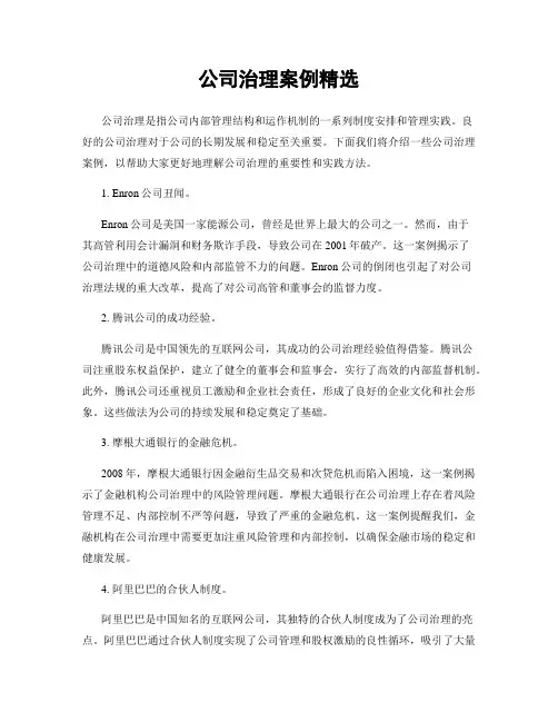 公司治理案例精选
