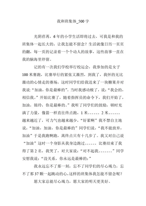 我和班集体_500字
