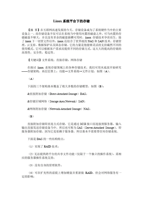 Linux系统平台下的存储