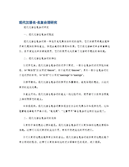 现代汉语名-名复合词研究