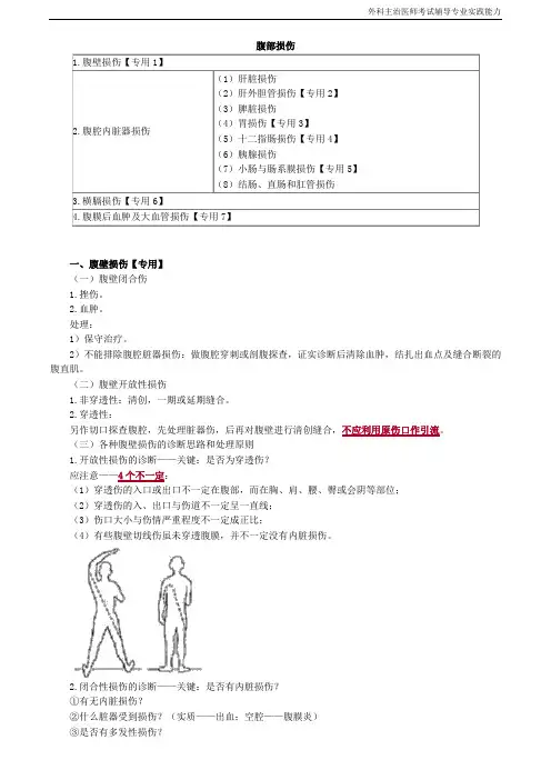 外科主治医师考试辅导专业实践能力-腹部损伤