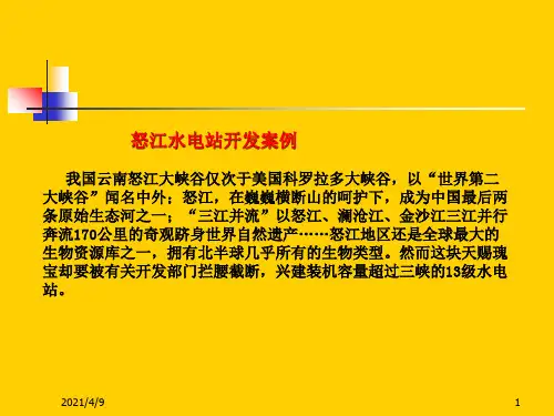 怒江水电站开发案例