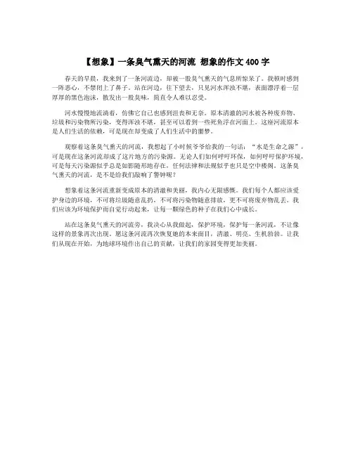 【想象】一条臭气熏天的河流 想象的作文400字