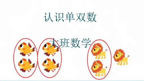 认识单双数幼儿园大班数学PPT课件