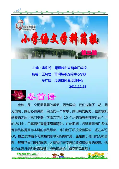 国培简报模板简报2