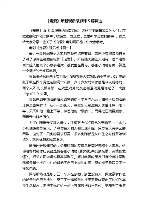 《宠爱》最新观后感影评5篇精选