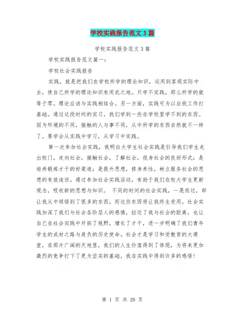 学校实践报告范文3篇(完整版)