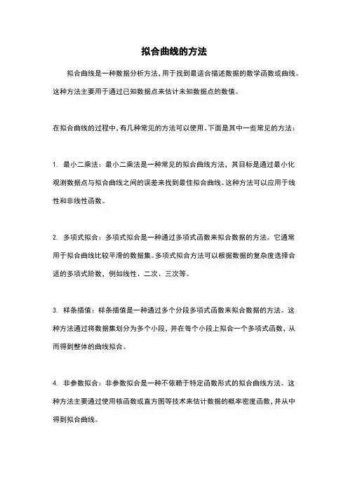 拟合曲线的方法