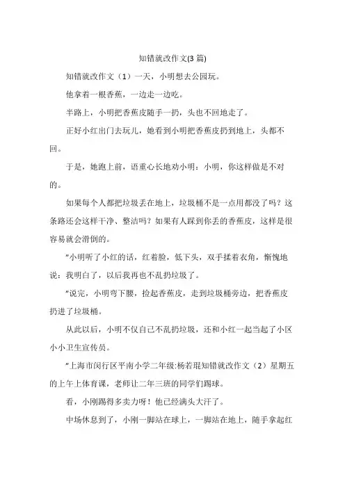 知错就改作文(3篇)