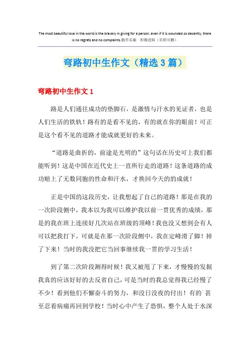 弯路初中生作文(精选3篇)