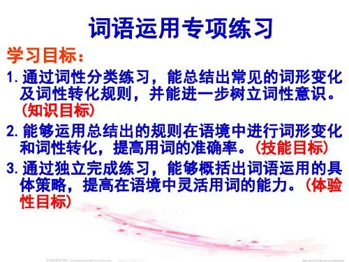 中考英语专项复习语法填空、词语运用专项练习课件