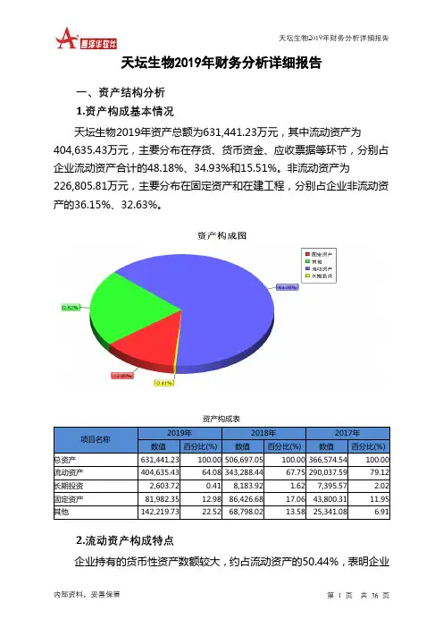 天坛生物2019年财务分析详细报告